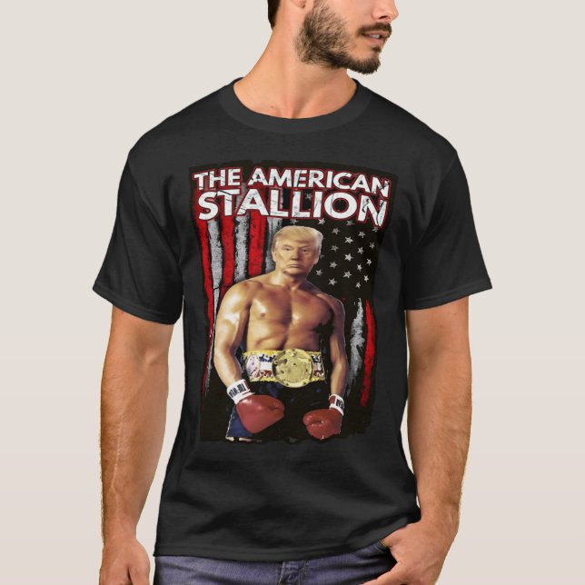 Boxer Trump Rocky Trump Meme Trump 2024  T-Shirt (Front)