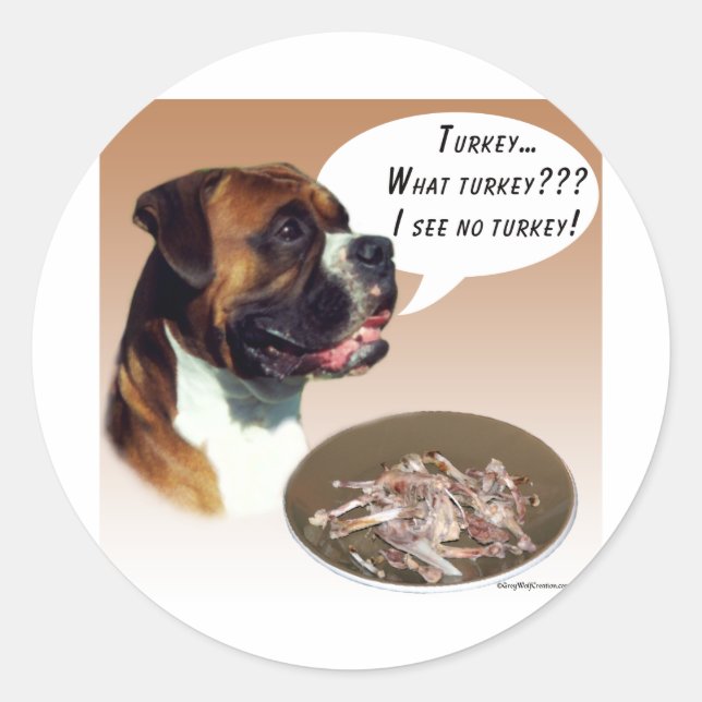Boxer Turkey Classic Round Sticker (Front)