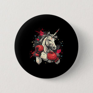 Boxer Unicorn With Boxing Gloves Kickboxing Cute B 2 Inch Round Button