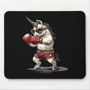 Boxer Unicorn With Boxing Gloves Kickboxing Cute B Mouse Pad