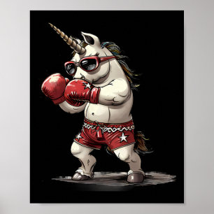 Boxer Unicorn With Boxing Gloves Kickboxing Cute B Poster