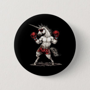 Boxer Unicorn With Boxing Gloves Kickboxing Funny  2 Inch Round Button
