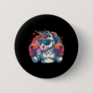 Boxer Unicorn With Boxing Gloves Kickboxing Funny  2 Inch Round Button