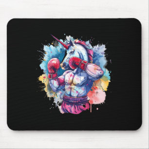 Boxer Unicorn With Boxing Gloves Kickboxing Funny Mouse Pad