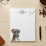 Boxer Watercolor Monogram Personalized  Notepad<br><div class="desc">This design may be personalized in the area provided by changing the photo and/or text. Or it can be customized by clicking Personalize this Template and then choosing the click to customize further option and delete or change the colour of the background, add text, change the text colour or style,...</div>