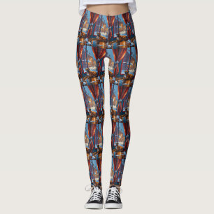 Boxer with Christmas Lights Holiday Leggings