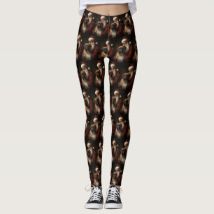 Boxer With Santa Claus Festive Christmas Leggings