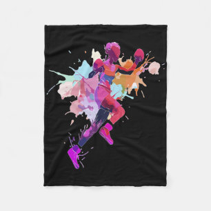 Boxer Woman Boxing Paint Splash Kickboxer Kickboxi Fleece Blanket