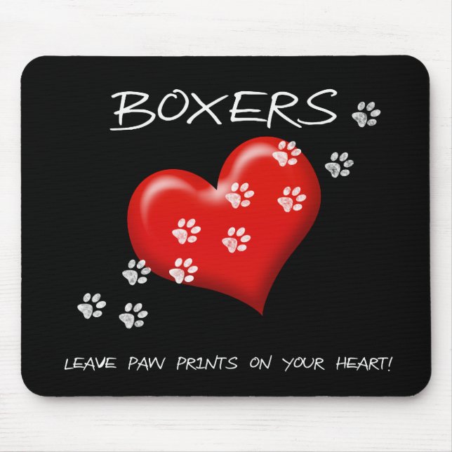 Boxers Leave Paw Prints Mouse Pad (Front)