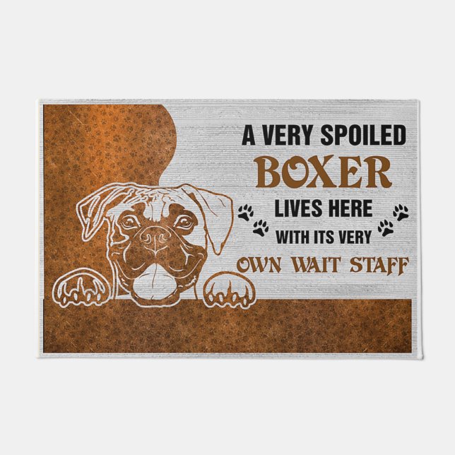 Boxers Welcome Mat | Perfect Gift for Dog Owner (Front)