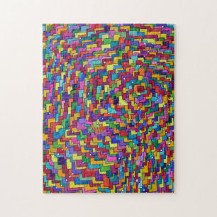 Boxes Dots One Multicolor Abstract Jigsaw Puzzle