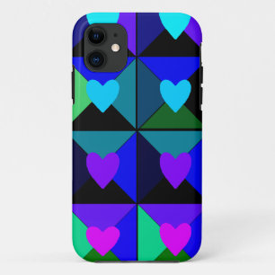 Boxes of Blue Hearts iPhone 11 Case