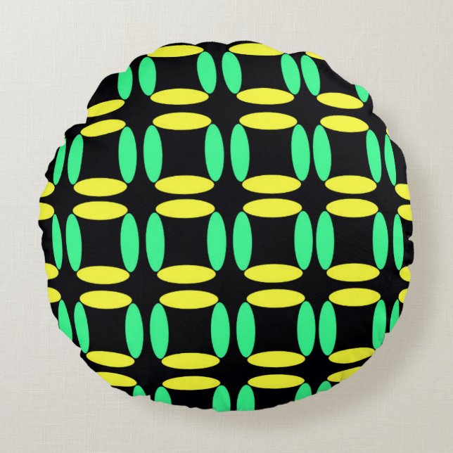 Boxes Round Pillow (Front)