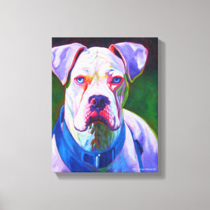 Boxeur blanc sur la toile enveloppée