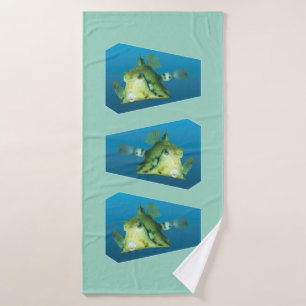 Boxfish - Design gradient blue background    Bath Towel