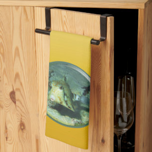 Boxfish - so Cute! Photograhic Design of Cowfish Kitchen Towel