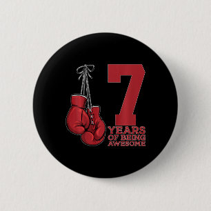 Boxing 7 Years Of Being Awesome Boxer 7th Birthday 2 Inch Round Button