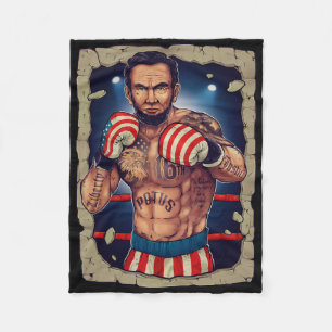 Boxing Abe Lincoln 4th Of July Shirt Abe Lincoln J Fleece Blanket