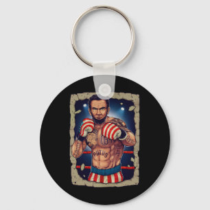 Boxing Abe Lincoln 4th Of July Shirt Abe Lincoln J Keychain