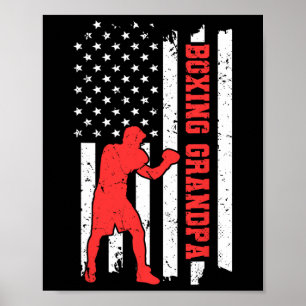 Boxing America Flag Boxing Martial Arts Boxing Gra Poster