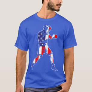 Boxing American Flag 4th Of July Funny Men Boys Ki T-Shirt