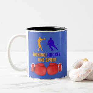 Boxing and Hockey One Sport Two-Tone Coffee Mug