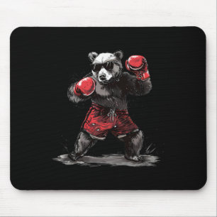 Boxing Bear Lover Boxing Gloves Kickboxing Funny B Mouse Pad