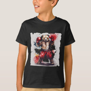 Boxing Bear Lover Boxing Gloves Kickboxing Funny B T-Shirt