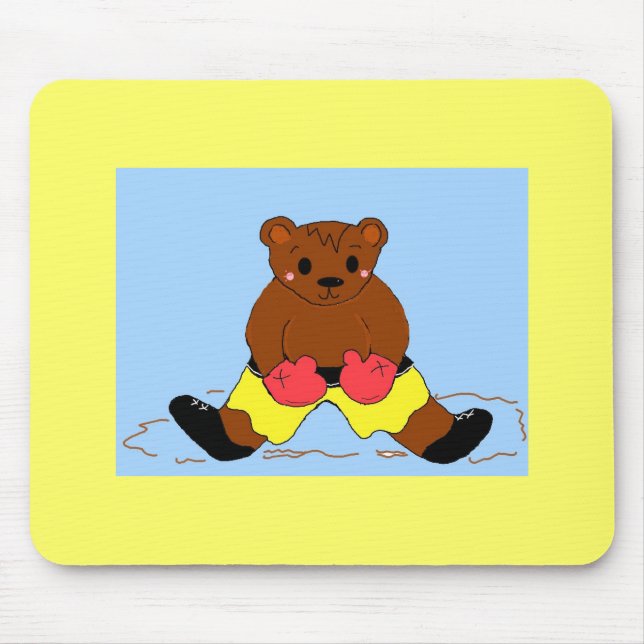 Boxing Bear Mouse Pad (Front)