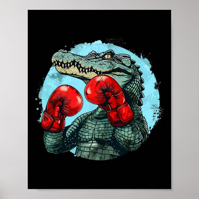 Boxing Bear With Boxing Gloves Kickboxing Funny Bo Poster (Front)