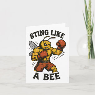 Boxing Bee Sting Like A Bee Kickboxer Powerful Bee Card