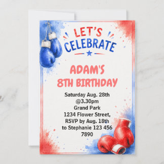 Boxing Birthday Invitation Watercolor