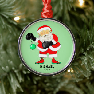 Boxing Boxer Christmas Collectable Metal Ornament
