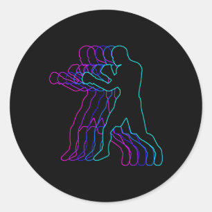Boxing Boxer Gift Clothes For Boys Youth Men Kids Classic Round Sticker