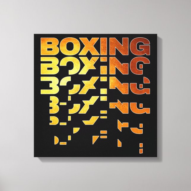 Boxing Boxer Graphic Word Art Canvas Print (Front)