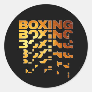 Boxing Boxer Graphic Word Art Classic Round Sticker
