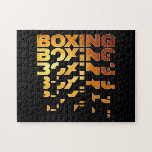 Boxing Boxer Graphic Word Art Jigsaw Puzzle