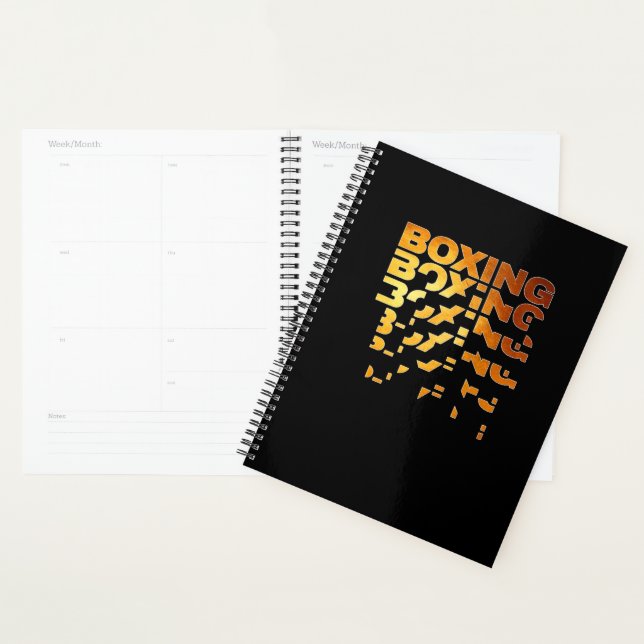 Boxing Boxer Graphic Word Art Planner (Display)