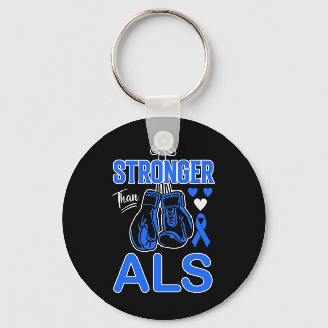 Boxing Boxer Stronger Than Als Awareness  Keychain (Front)