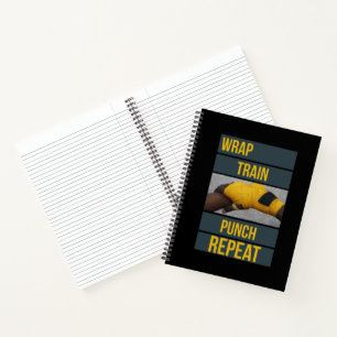 Boxing Boxer Training Quote Wrap Train Repeat Notebook