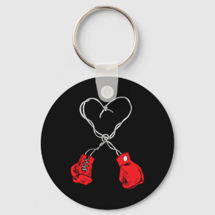 Boxing Boxer Valentines Day Heart Boxing Fight Box Keychain