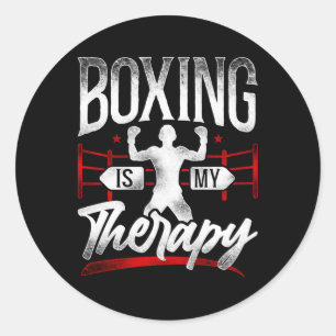 Boxing Boxing Is My Therapy Classic Round Sticker