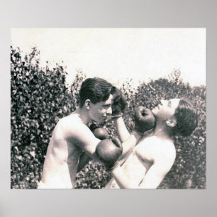 Boxing boys large poster