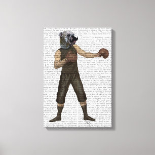 Boxing Bulldog Full Canvas Print