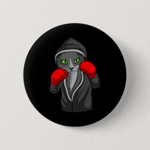 Boxing Cat Boxer Coach Combat Sport Trainee Studen 2 Inch Round Button