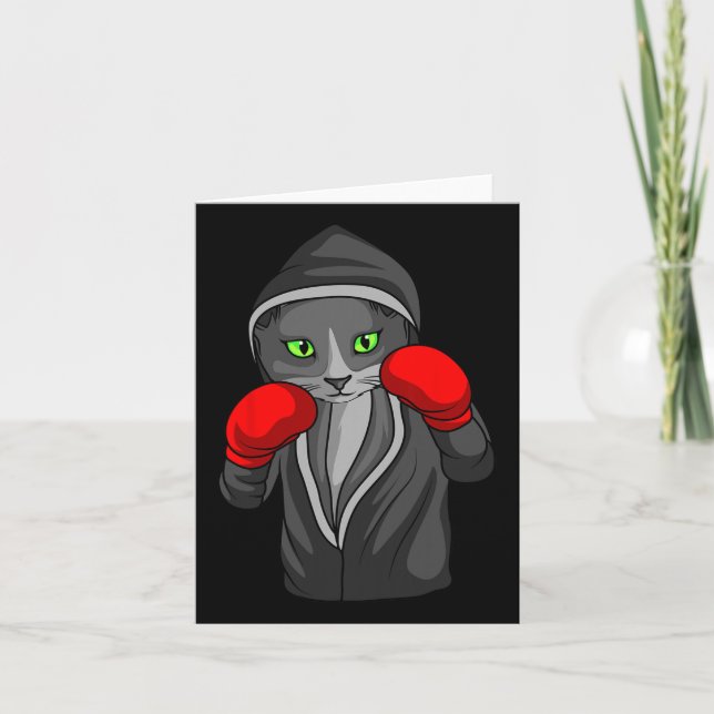 Boxing Cat Boxer Coach Combat Sport Trainee Studen Card (Front)