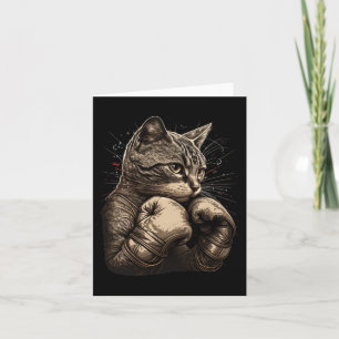 Boxing Cat Boxer Funny Cat Graphic For Men Women G Card