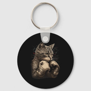 Boxing Cat Boxer Funny Cat Graphic For Men Women G Keychain