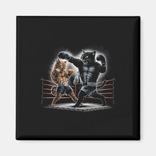 Boxing Cats Kitty Boxing Lovers Graphic Design Magnet