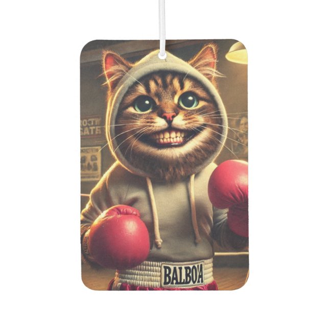 "Boxing Champ? - Cat with boxing cloves Air Freshener (Front)